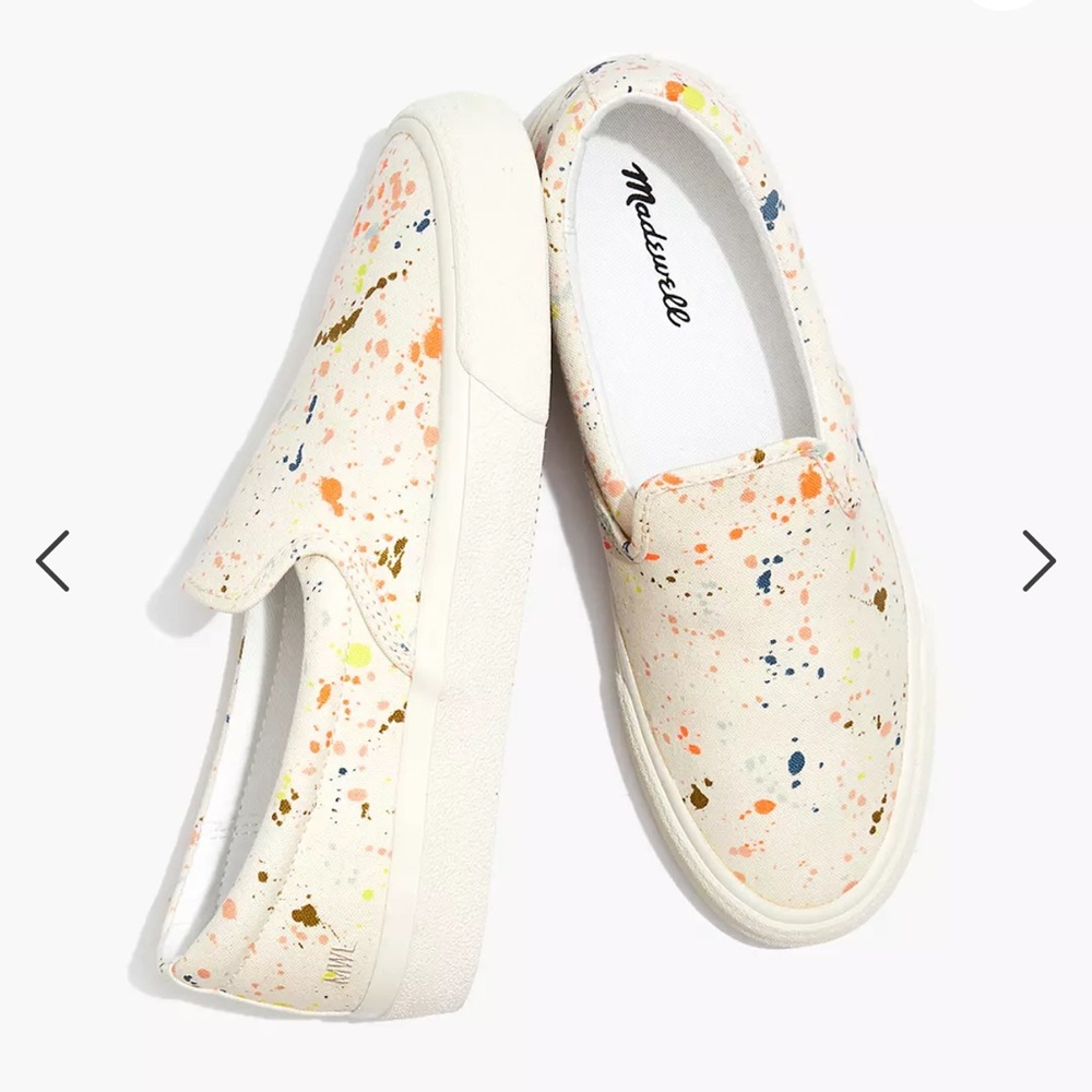 Madewell Sidewalk Slip-On Sneakers in Paint Spattered Recycled Canvas